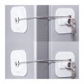 Refrigerator Lock, Mini Fridge Lock with Key for Adults, Lock for a Fridge, Cabinet Door(White 2Pack).
