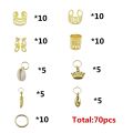 70Pcs Hair Braid Dreadlocks Beads Rings Clips DIY Braiding Metal Cuffs Jewelry Pendants for Women Girls Hair Accessories. 