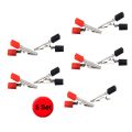 Metal Electrical Meter Clamp For Testing Meter Probe Black And Red Alligator Clip Also Use As Battery Clip- 5 Set.