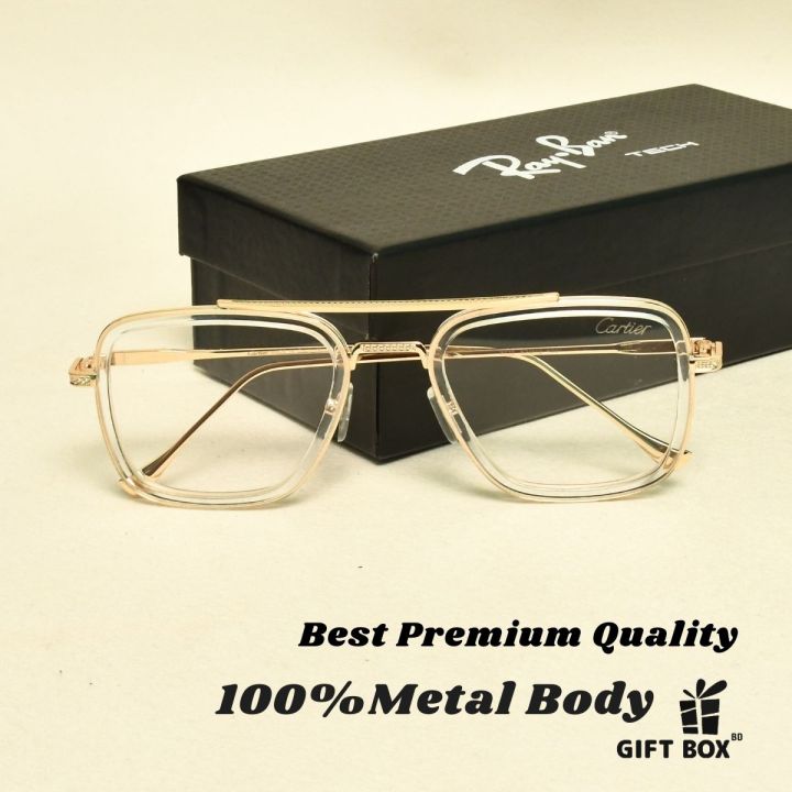 New Men Fashion Eyeglasses Best Reading glasses Classic New Design Transparent glass Best Premium Quality Man Endgame Cutout White -Eyeglass Glass Latest Trends Eye Glass Frame Unisex
