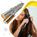 Hair Curling Iron Rotating Hair Curler 2 In 1 Hair Curler Straightener Brush Smoothing Hair Iron Electric Hairbrush. 