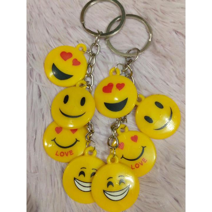 Wonderful Key Ring with Cute Emoji Design Pack of 2
