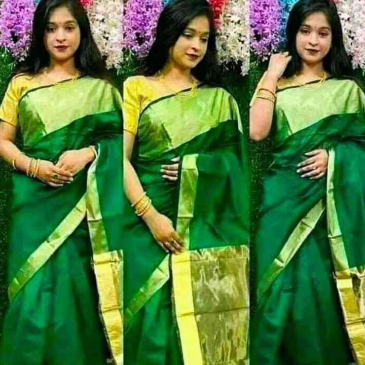 Fashionable%20Trendy%20Tangail%20Tat%20Half%20Silk%20with%20Golden%20Border%20Saree%20for%20Women%20-%20Image%202