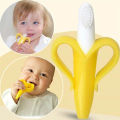 Baby Teether Toys BPA Banana Teething Ring Silicone Chew Dental Care Toothbrush Nursing Beads Gift For Infant. 