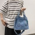 Denim Bags For Women Large Shoulder Bag With Zipper Jeans Shopping Bag Canvas Messenger Bag Y2K Satchel Eco Bag Korean Handbags. 
