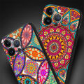 【Poggioio】 Mandala flower totem phone case for iPhone 11 12 Mini SE 7 8 6S 13 Pro Max XR XS X 15 14 Plus 14Pro 11pro 12pro soft cover. 