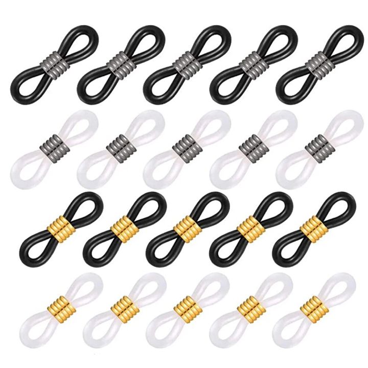 50pcs Adjustable Anti-Slip Eyeglass Chain Ends Retainer Rubber Glasses Ring Strap Spectacle End Connectors Eyewear Accessories