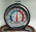 Refrigerator Freezer Thermometer Fridge Refrigeration Temperature Gauge Home Stainless Steel Temp Stand Dial Type -20 to 20°C.
