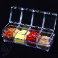 4pcs Crystal Clear Seasoning Box Acrylic Spice Rack Storage Condiment Jars Containers With One Spoon For Kitchen Organization by - Sara Collection zone.