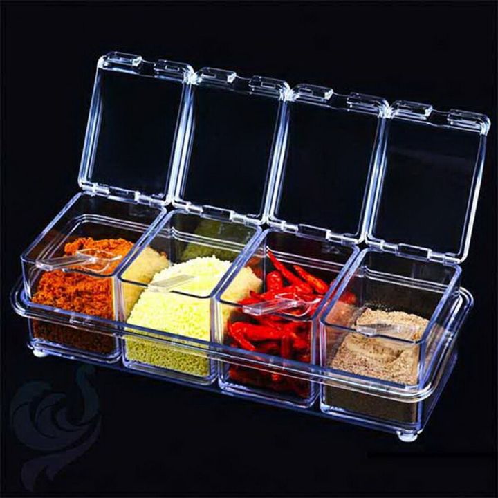 4pcs%20Crystal%20Clear%20Seasoning%20Box%20Acrylic%20Spice%20Rack%20Storage%20Condiment%20Jars%20Containers%20With%20One%20Spoon%20For%20Kitchen%20Organization%20by%20%20-%20Sara%20Collection%20zone%20-%20Image%202