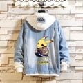 Denim Jacket Mens Hooded Slim Fit Casual Streetwear Jean Jackets Long Sleeve Trendy Outerwear Autumn Winter Jacket Coat for Men.