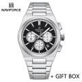 Naviforce 8048 Luminous Multi-Function Business Watches  Fashion Lover's Three-Eye Chronograph Luxury Watch for Men. 