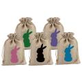 1pc Gift Bag Handmade Linen Linen Bag Drawstring Bag for Easter Party Easter Celebration Kids Adults Holiday Easter Egg Hunt.