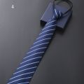 Lazy Zipper Men's Tie Business Formal Dress Wear Stripe Solid Color Zipper Necktie Wholesale Gifts for Men Slim Skinny Tie. 