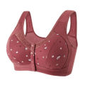 2023 New Style No Cotton Cushion Summer Elderly Cotton Vest Bra Front Buckle Large Size Front Buckle Comfortable Mom Underwear. 