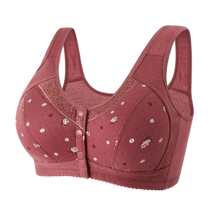 2023%20New%20Style%20No%20Cotton%20Cushion%20Summer%20Elderly%20Cotton%20Vest%20Bra%20Front%20Buckle%20Large%20Size%20Front%20Buckle%20Comfortable%20Mom%20Underwear%20-%20Image%204