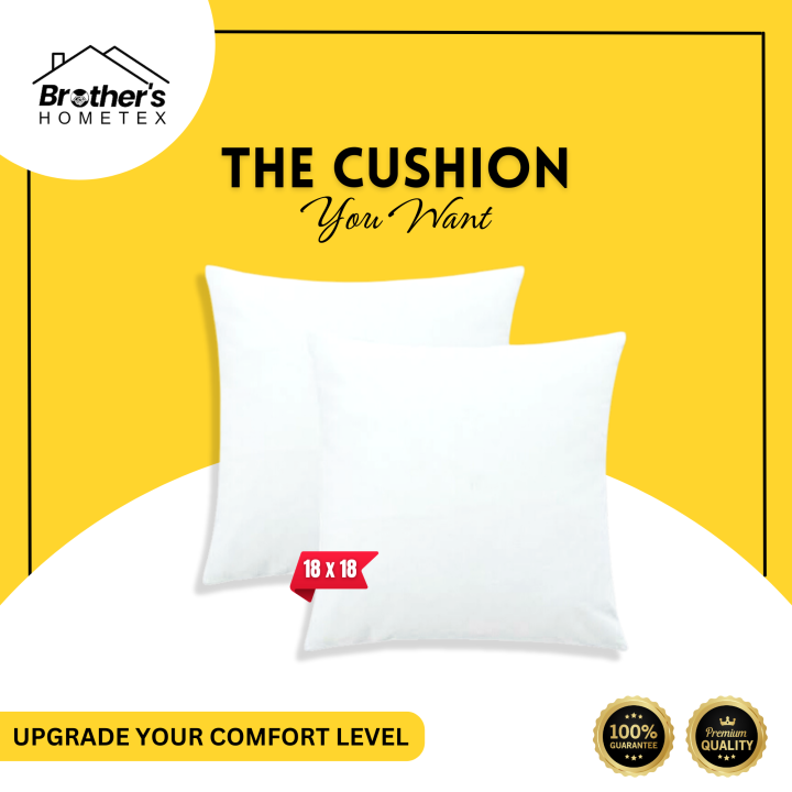 Standard Fiber Cushions, Tissue Fabric, White, (18"x18") Set of 5