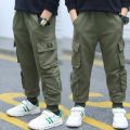 Children Boys Cotton Fashion Pocket Pants Spring Autumn Kids Handsome Trousers Teenage Outdoor Casual Sport Pant 3-12 Years Old. 