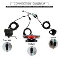 Bike Front and Ebike Rear Light Set Input 36V 48V 52V 60V with DK336 Light Horn Turning Switch E-Bike Light. 