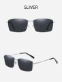 LUXANDER Men's small square single beam polarized sunglasses Ray ban elastic work glasses leg polarized driving sunglasses.