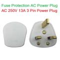 3Pin POWER PLUG FUSE Protection AC 250V 13A 3 Pin Power Plug Connector For 3 Pin Socket Rewireable 3 Prong UK Electrical Power Plug Male Adapter For Cables. 
