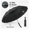 BMW 16 Ribs Automatic Windproof Umbrella | Big Size Strong Frame Rain Umbrella | Auto Open Close Folding Travel Umbrella for Men & Women. 