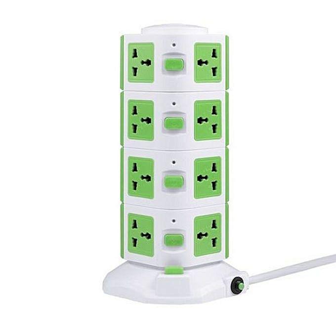 4-Level Digital Vertical Multi-plug - White and Green | Daraz.com.bd