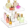 2-Tier Perfume Organizer for Dresser and Countertop Sturdy Acrylic Bathroom Organizer Countertop Cosmetic Storage 2-Tier Perfume Tray. 