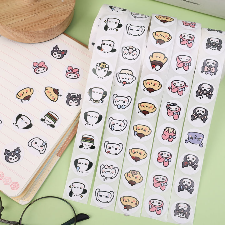 200/1000pcs%20Stickers%201roll%20Round%20Labels%20Sanrio%20Kuromi%20My%20Melody%20Cute%20Stickers%20Party%20Decoration%20-%20Image%202