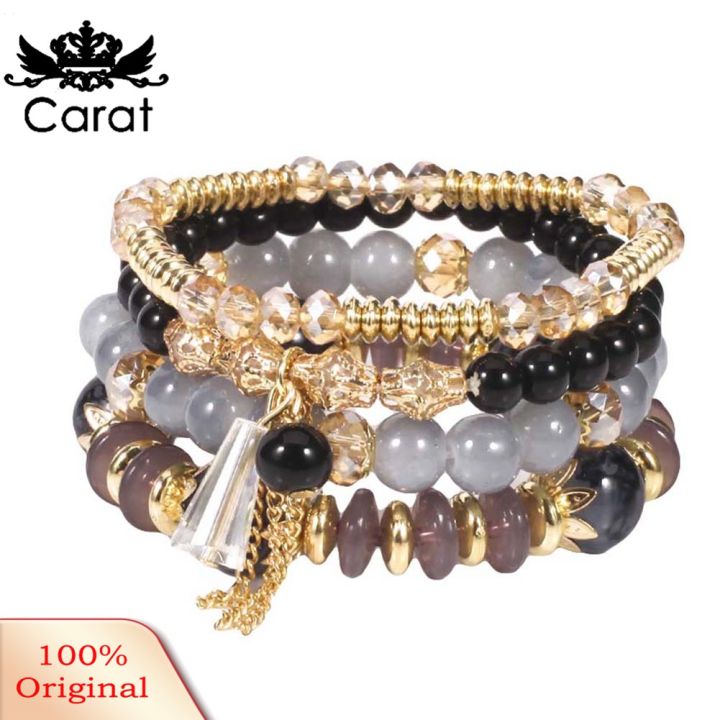 4Pcs/Set%20Boho%20Faux%20Agate%20Pearl%20Tassel%20Chain%20Charm%20Beaded%20Bracelet%20Women%20Jewelry%20-%20Image%202