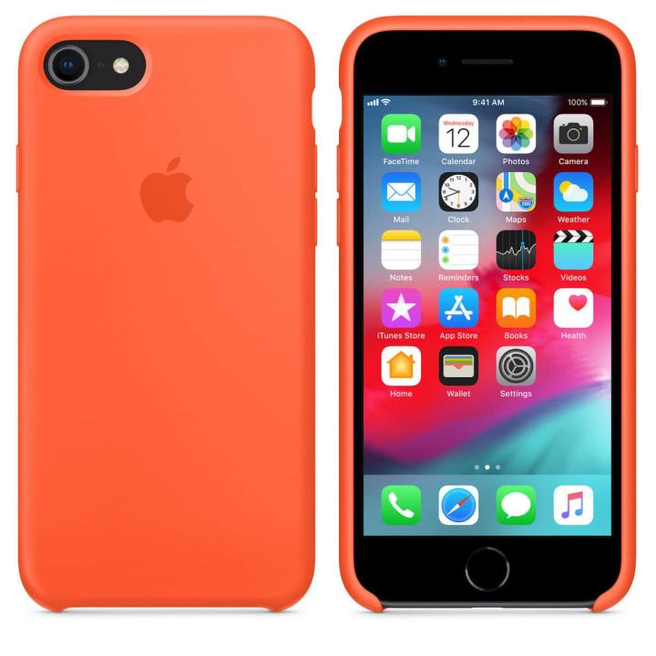 Premium Orange color Silicone Cases For Apple iPhone 7 Plus / 8 Plus ( 7+ / 8+ ) Liquid Silicon Phone Case Soft Silicone MObile Phone Back Cover