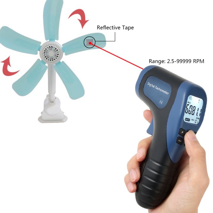 KOGEEK%20Handheld%20Digital%20LCD%20Photo%20Tachometer%20Laser%20Non-Contact%20Tach%20Range%202.5-99999RPM%20Motor%20Speed%20Meter%20with%201pc%20Reflective%20Tape%20-%20Image%208