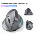 Vertical Gamer Mice Ergonomic 3200DPI Dual Mode Silent LCD Display Desktop Upright Mouse 8 Buttons 2.4G Rechargeable for Laptop. 
