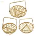 Woven Basket Multipurpose with Handle Bamboo Basket for Wedding Picnic Party S. 