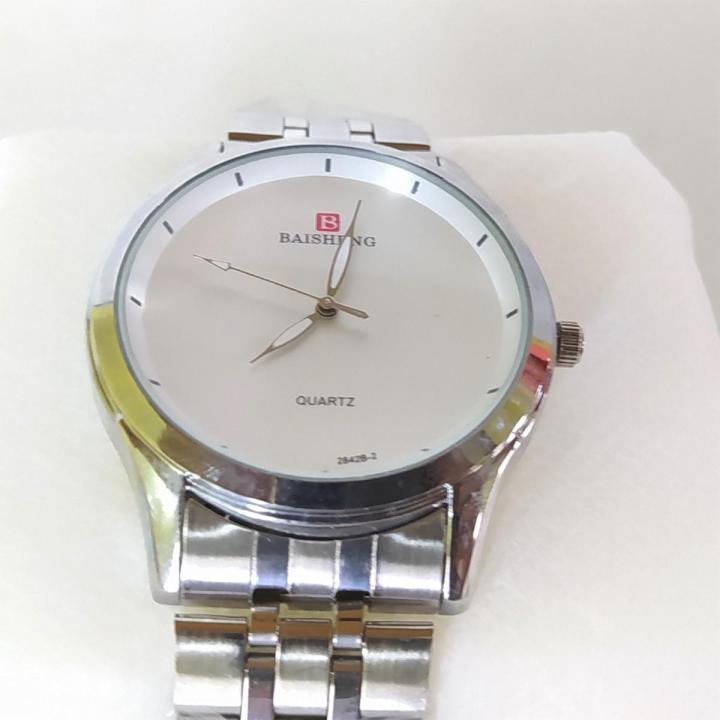 Primium Quality Stainless Steel Analog Wrist Watch For Men ( White)