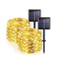 Outdoor Solar String Lights 1000 Led Solar Powered Fairy Lights with 8 Lighting Modes Waterproof Decoration Copper Wire Lights f--White-2Pack--20M-200LED.
