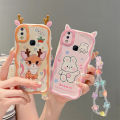 For Samsung Galaxy A10S M01S Case Cute Cartoon Pattern Design with Flower Bracelet Phone Case. 