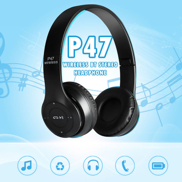 P47%20Wireless%20Headset%20Over%20Ear%20Headphones%20Noise%20Cancelling%20Bluetooth-Compatible%205.0%20Sports%20Game%20Headset%20Built-in%20Mic%20Mp3%20Player%20-%20Image%204