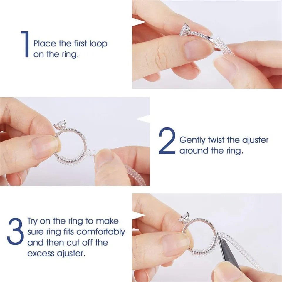 8X Ring Size Adjuster for Loose Rings Invisible Ring Guard Clip Transparent  Silicone Sizer Tightener Resizer Sizes