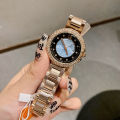 dinimi new rhinestone fashion temperament light luxury quartz watch simple commuter steel band ladies with calendar watch.