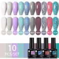 UR SUGAR 10PCS Set Macarone Fluorescence Color Gel Polish Set Gel Nail Art All For Manicure Semi-Permanent Varnish Hybrid Gel. 
