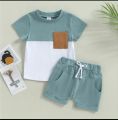 Baby Boy girl Summer Short Sleeve T-shirt Tee Shorts 2 Pcs Outfits Set used children baby comfortable T-shirt and pant for boys girls.