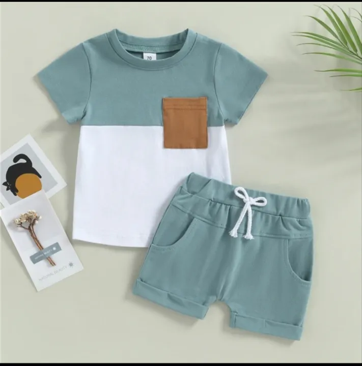Baby%20Boy%20girl%20Summer%20Short%20Sleeve%20T-shirt%20Tee%20Shorts%202%20Pcs%20Outfits%20Set%20used%20children%20baby%20comfortable%20T-shirt%20and%20pant%20for%20boys%20girls%20-%20Image%205