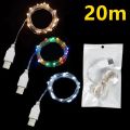 3/10/20M USB LED String Lights Copper Silver Wire Garland Light Waterproof Fairy Lights For Christmas Wedding Party Decoration.