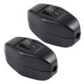 2X Black Bedroom on Off Button in Line Switch 6A/250VAC 10A/125VAC.
