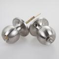 Round Door Handle Door Knobs Lock Stainless Steel Entrance Passage Door Lock with Key for Bedroom Li. 