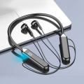 badgeWireless Bluetooth5.2 Earphone Sport Handfree Call Headset with Mic Neck Hanging Bluetooth Earbuds Noise Cancelling Headphones.