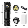 The new cross-border strong light long-beam flashlight is bright and mini portable small flashlight, outdoor multi-functional clamp cap lamp flashlight.