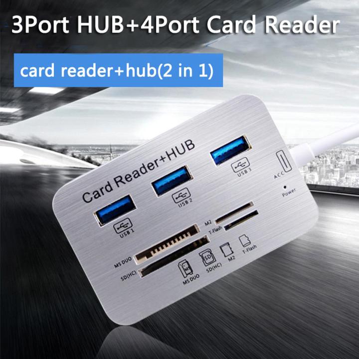 3 Port USB 3.0 Hub MS SD M2 TF Multi-In-1 Memory Card Reader Adapter with nice material