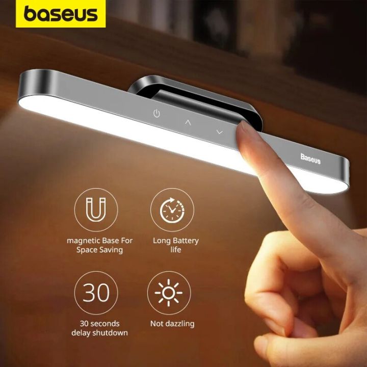 Baseus%20Night%20Light%20Hanging%20Magnetic%20LED%20Table%20Lamp%20Stepless%20Dimming%20Desk%20Lamp%20Rechargeable%20Cabinet%20Light%20For%20Bedroom%20Kitchen%20-%20Image%202